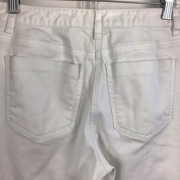 Talbots stretch white cropped jeans with snap closure details on cuffs. Size 4. - Picture 5 of 8